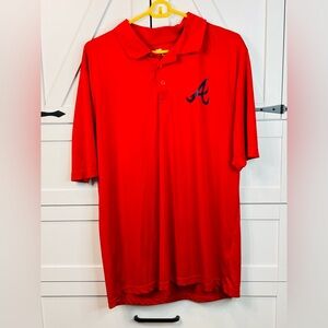 Red Fanatics Atlanta Braves Polo Shirt with Script 'A' Logo - Men